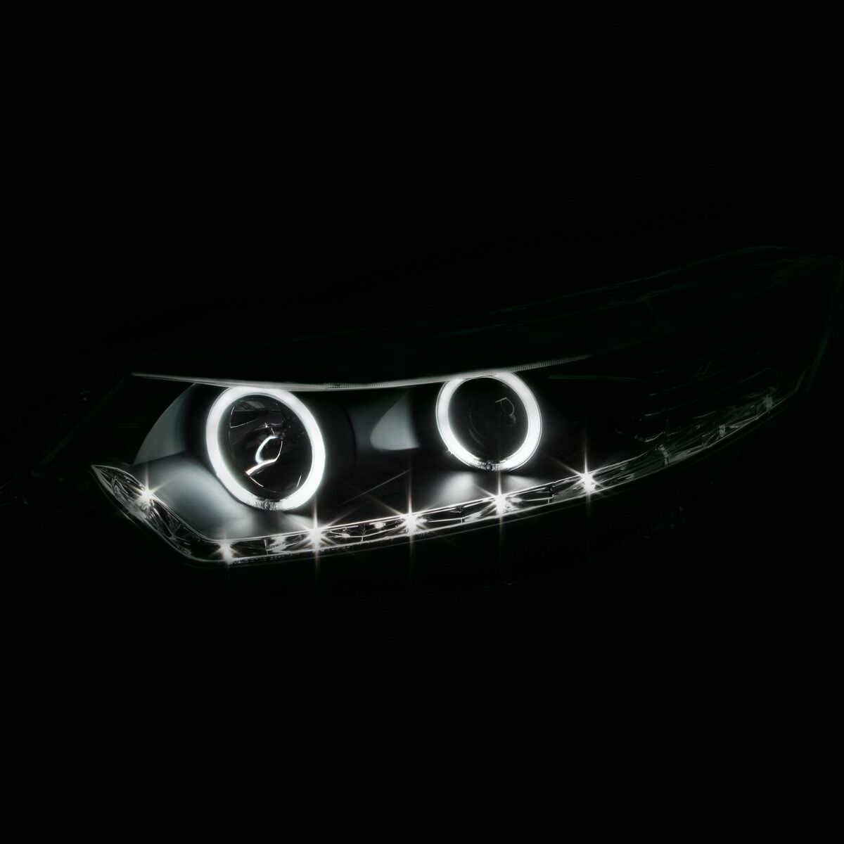 2009-2010 Acura TSX Halo Projector Headlights Black Clear (Fits HID/Xenon models only)
