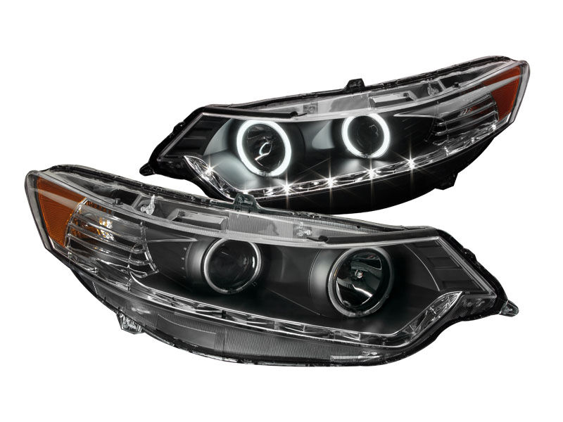 2009-2010 Acura TSX Halo Projector Headlights Black Clear - ANZ-02-AZ-AT09-PBC-HID-RX-A