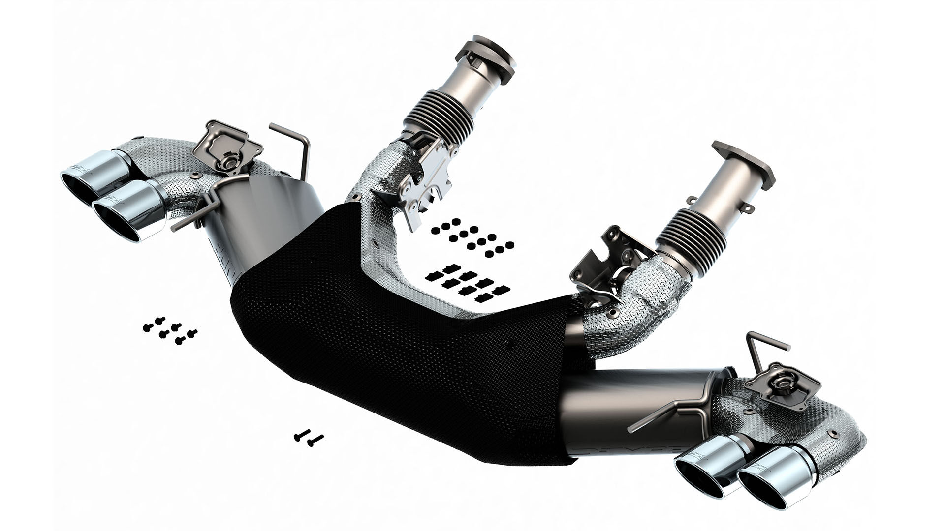 2020-2022 Chevrolet Corvette C8 6.2L S-Type Borla Exhaust System Dual Round A/C Tips 4inx 4.75in - 140838