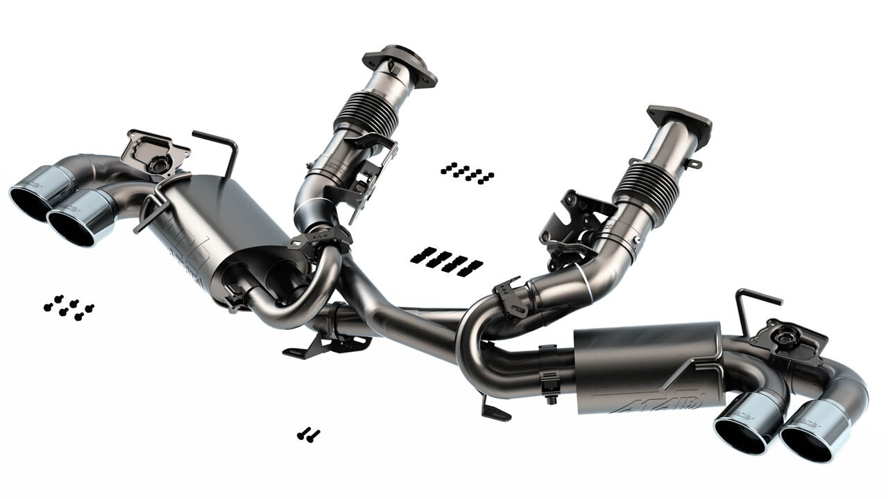 2020-2022 Chevrolet Corvette C8 6.2L Borla ATAK 3in Exhaust System Dual Round A/C Tips 4inx 4.75in