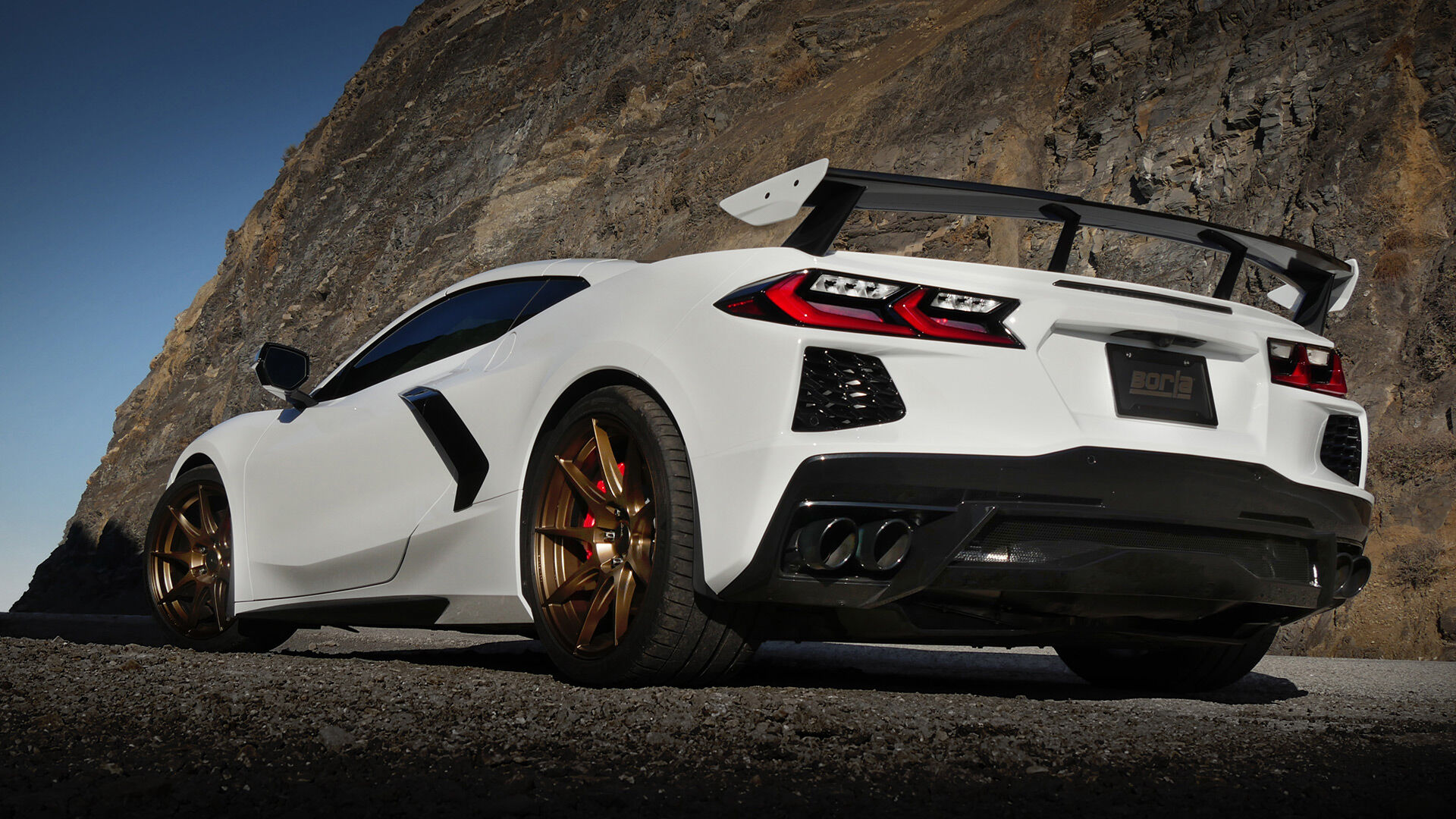 2020-2022 Chevrolet Corvette C8 6.2L Borla ATAK 3in Exhaust System Dual Round Rolled A/C Black Chrome Tips