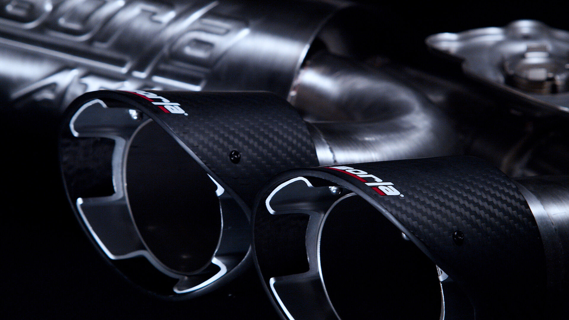 2020-2022 Chevrolet Corvette C8 6.2L Borla ATAK 3in Exhaust System Dual Round Angle Cut Carbon Fiber Tips