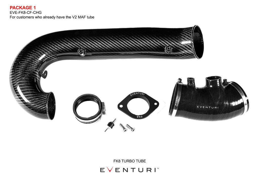 2017-2021 Honda Civic Type-R FK8 Eventuri Carbon Turbo Tube Package with V2 MAF Tube