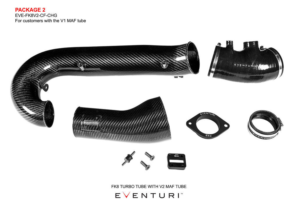 2017-2021 Honda Civic Type-R FK8 Eventuri Carbon Turbo Tube Package with V2 MAF Tube