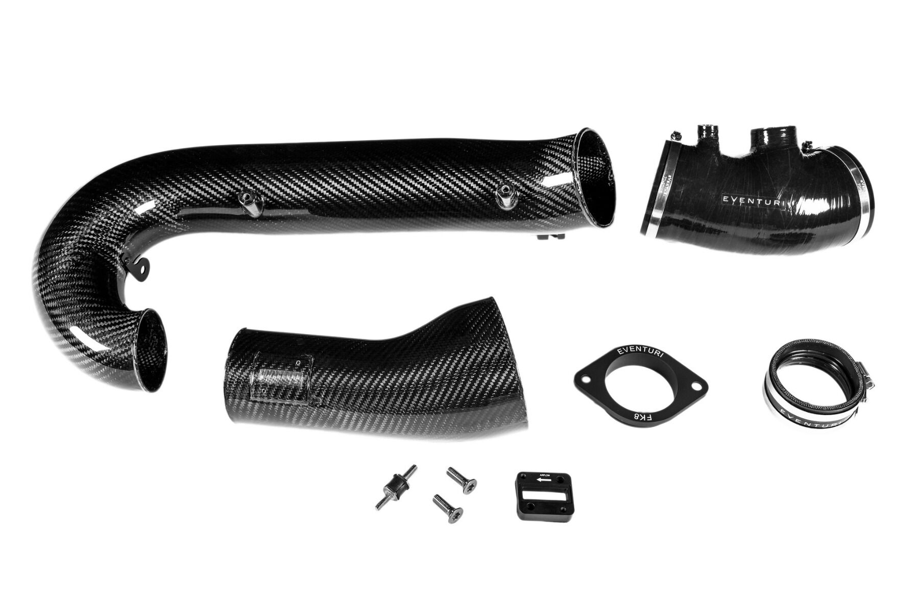 2017-2021 Honda Civic Type-R FK8 Eventuri Carbon Turbo Tube Package with V2 MAF Tube - FK8V2-CF-CHG