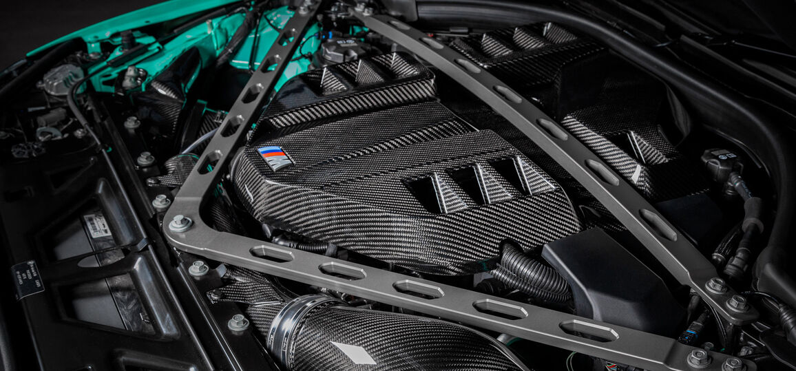 2020-2023 BMW M3 G80/M4 G82 Eventuri Black Carbon Engine Cover - Gloss