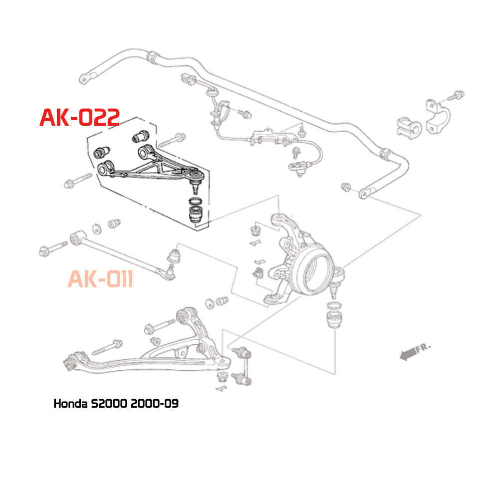 2000-2009 Honda S2000 GodSpeed Rear Upper Camber Kit
