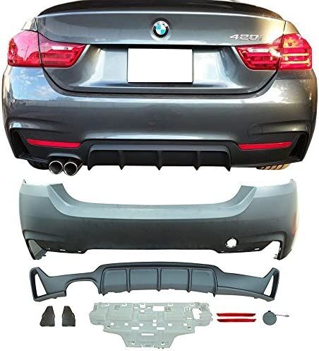 2014-2016 BMW 4-Series 428i F32 Coupe M-Performance Rear Bumper Cover Polypropylene Driver-Side Twin-Tip Exit - 8-RB-MPF32-1315-SG