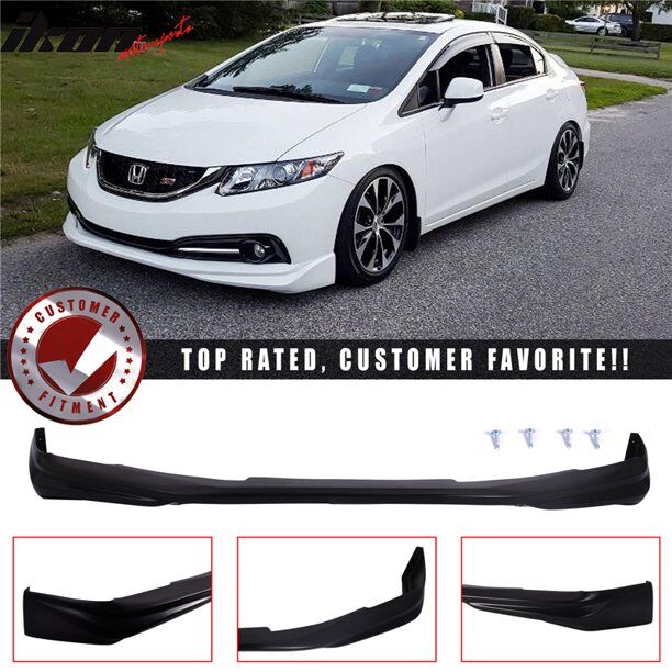 2013-2015 Honda Civic 4DR MD Polyurethane Front Bumper Lip
