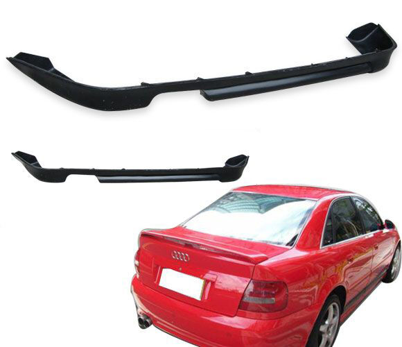 1996-2001 Audi A4 Rear Bumper Lip Type-O Poly-Urethane - BLR-AA496O-PU