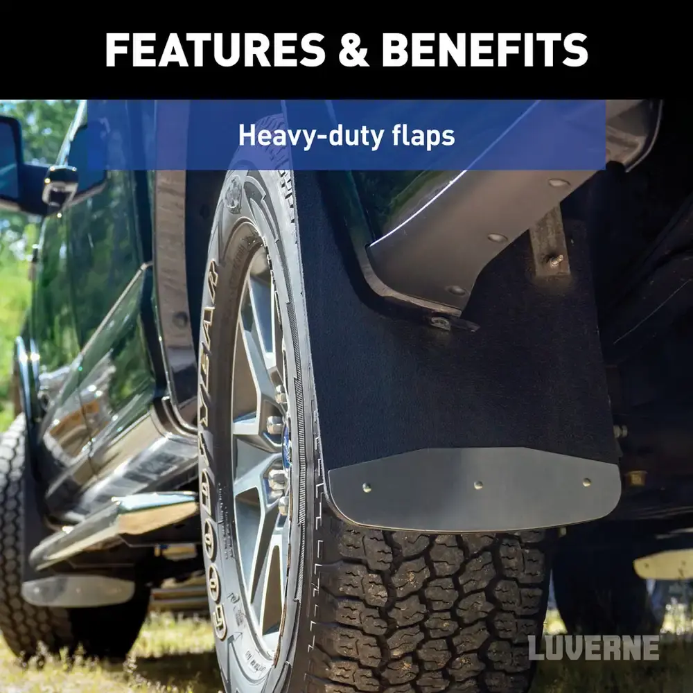 2017-2024 Ford F-250/F-350/F-450/F-550 Super Duty Textured Rubber Mud Guards Black