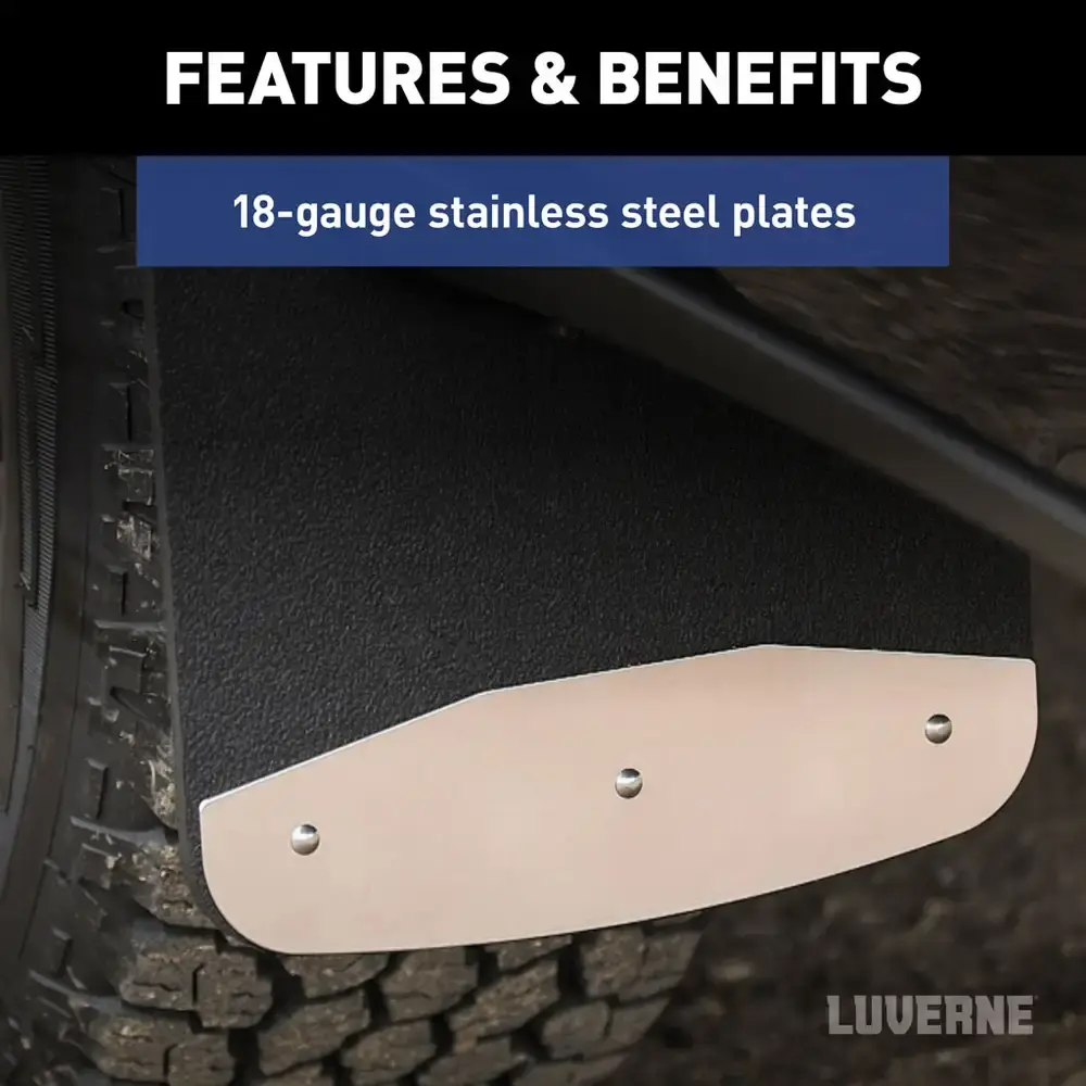 2017-2024 Ford F-250/F-350/F-450/F-550 Super Duty Textured Rubber Mud Guards Black