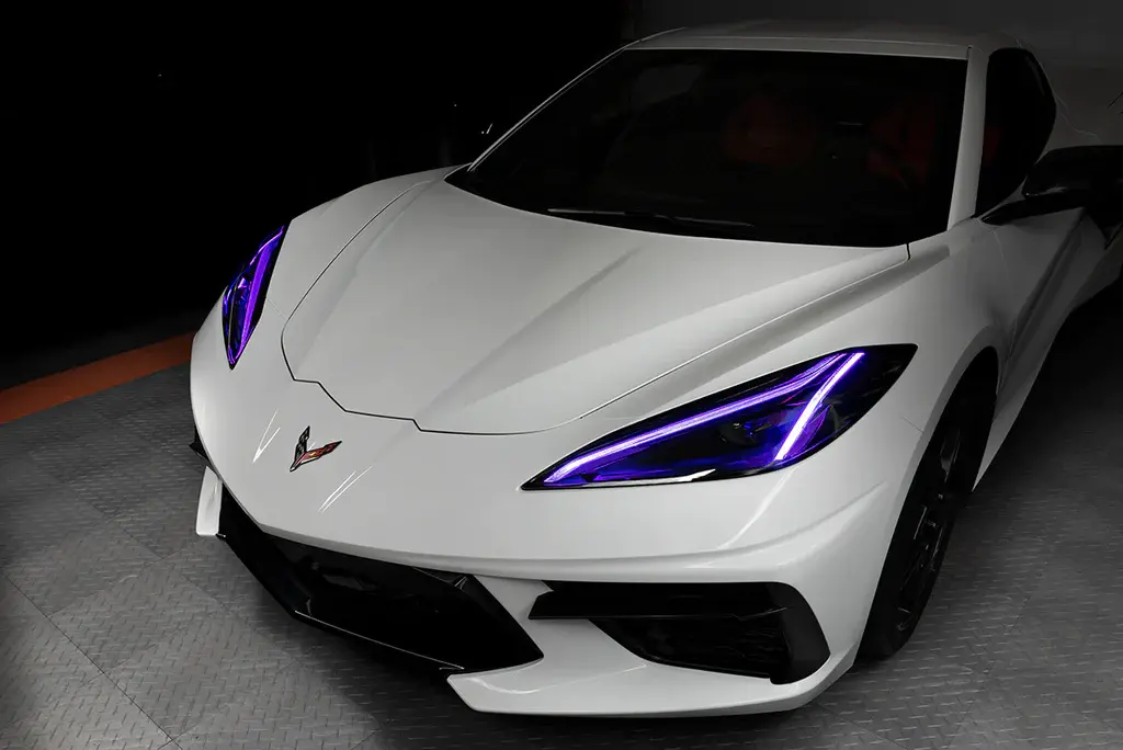 2020-2021 Chevrolet Corvette C8 Oracle RGB+A Headlight DRL Upgrade Kit - ColorSHIFT w/ BC1 Controller