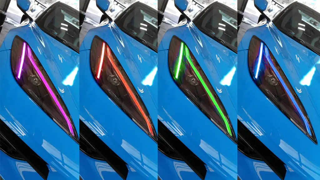 2020-2021 Chevrolet Corvette C8 Oracle RGB+A Headlight DRL Upgrade Kit - ColorSHIFT w/o Controller