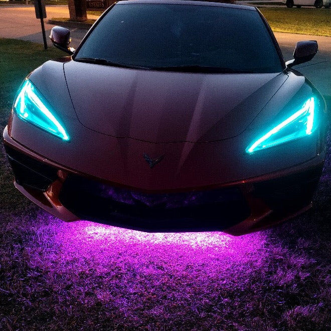 2020-2021 Chevrolet Corvette C8 Oracle RGB+A Headlight DRL Upgrade Kit - ColorSHIFT w/ BC1 Controller