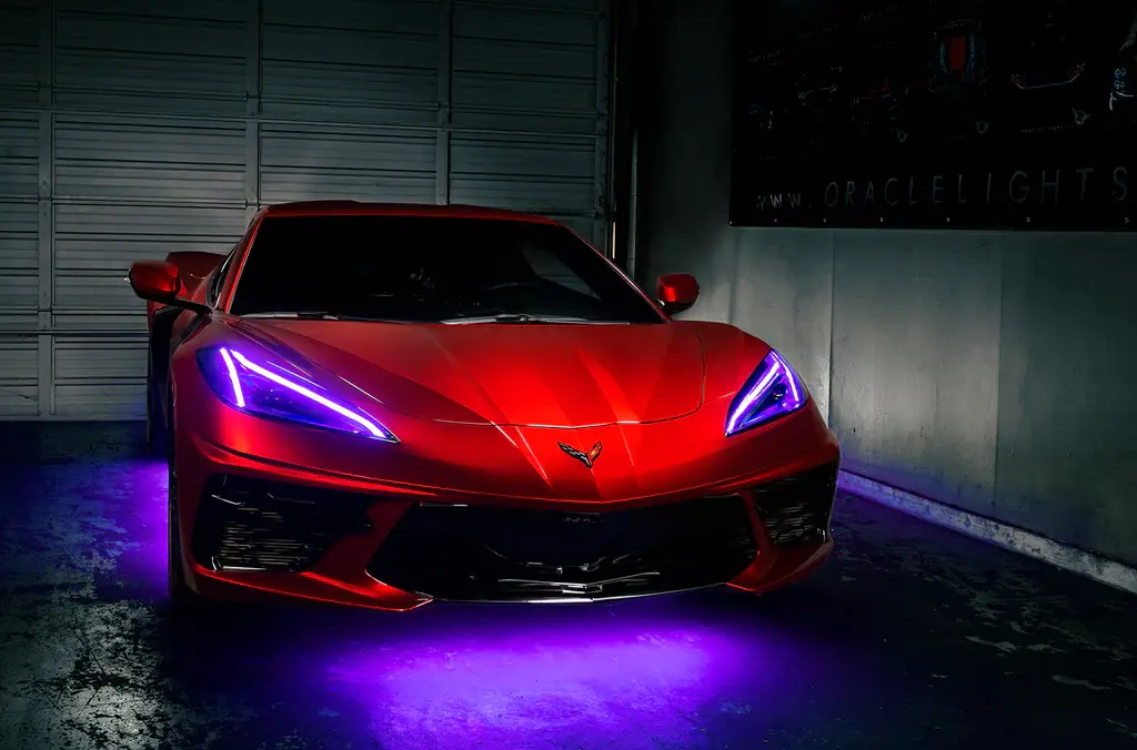 2020-2021 Chevrolet Corvette C8 Oracle RGB+A Headlight DRL Upgrade Kit - ColorSHIFT w/ BC1 Controller