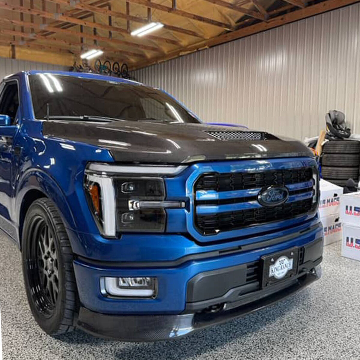 2021-2025 Ford F-150 V1 Ram Air Carbon Fiber Hood Functional - 19016510