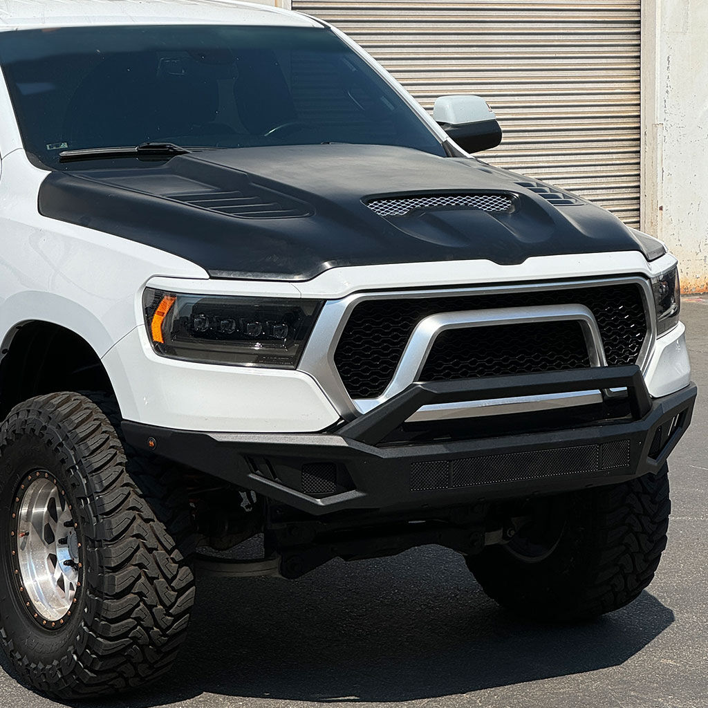 2019-2024 Ram 1500 RKS V2-Style Fiberglass Functional Ram Air Hood - 21014200