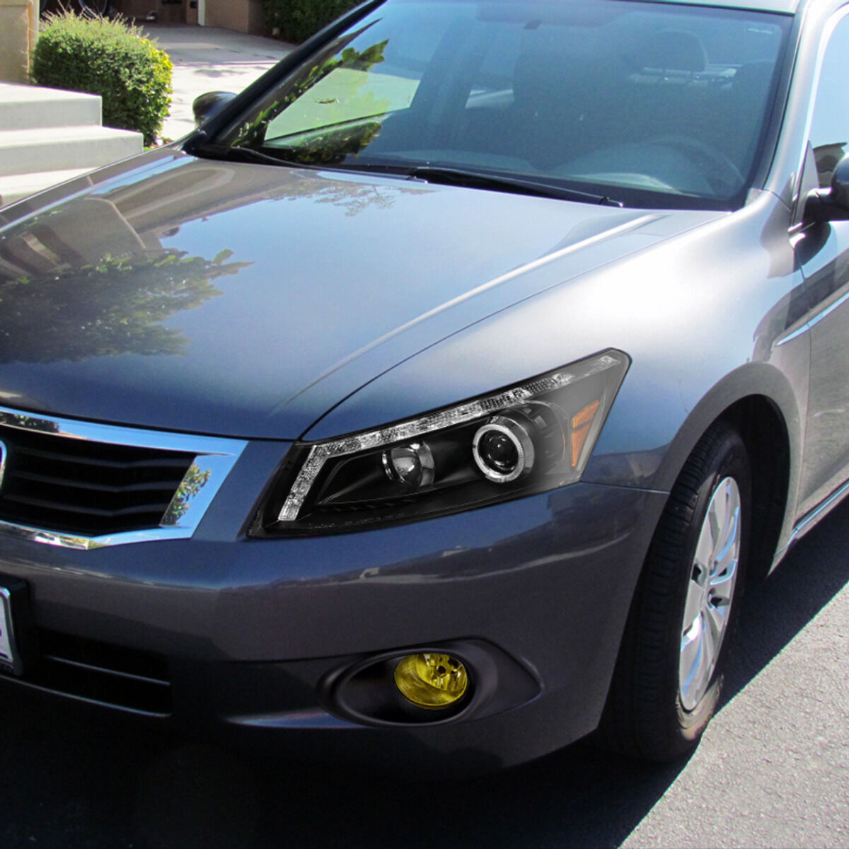 2008-2012 Honda Accord 4DR Sedan Halo Black Projector Headlights