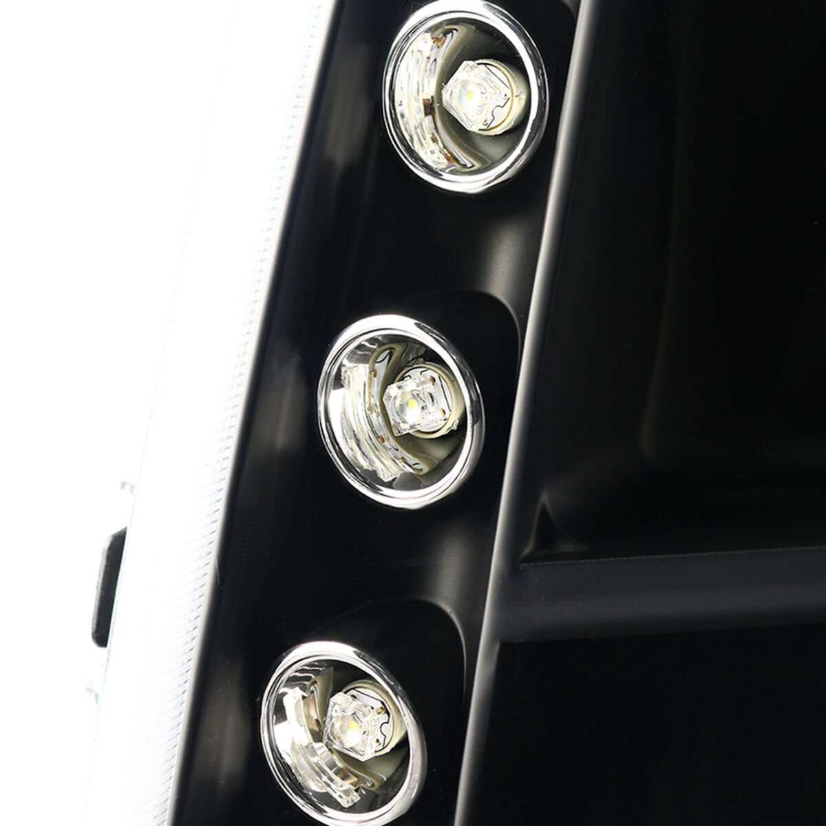 2007-2010 GMC Denali LED DRL Black Projector Headlights