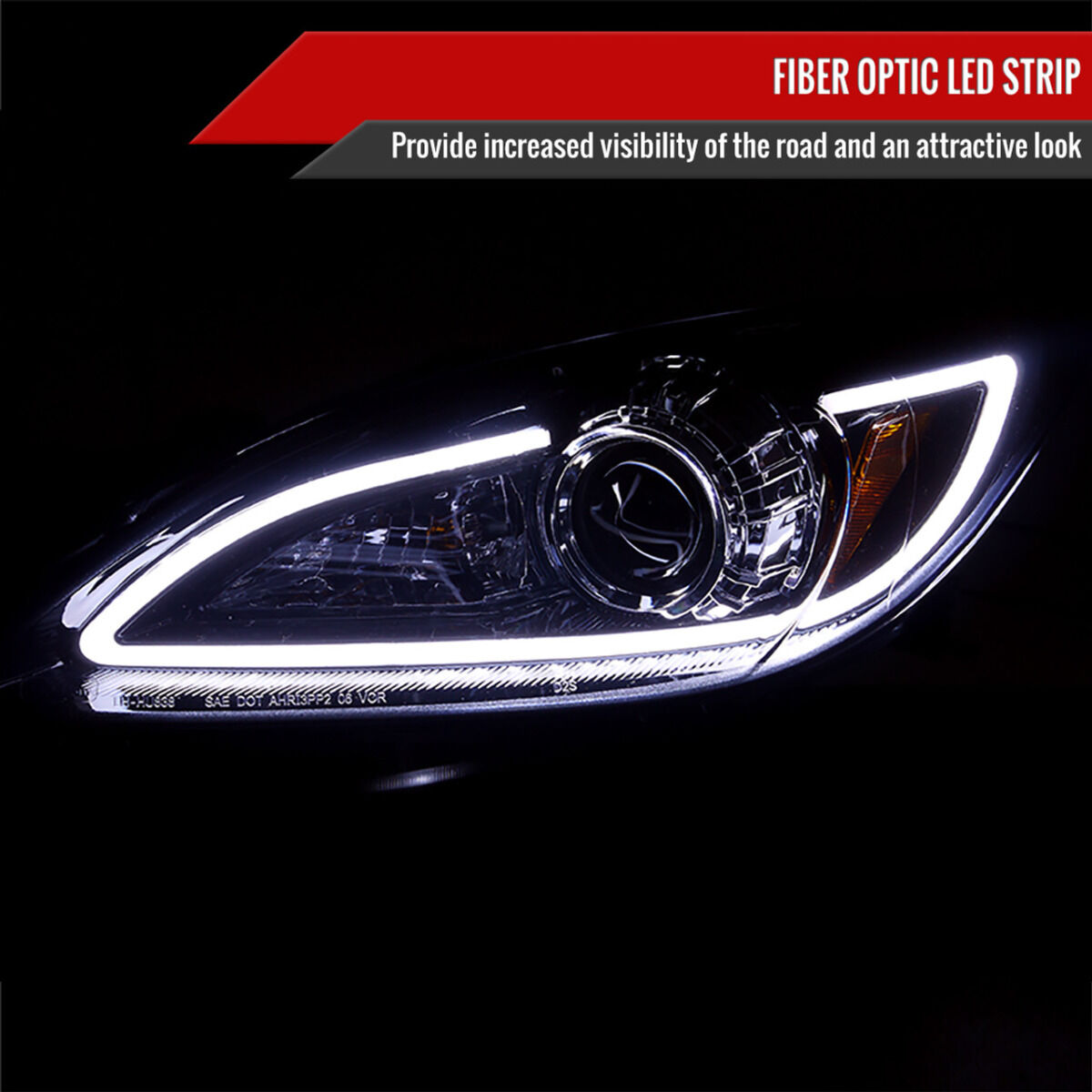 2010-2013 Mazda 3 DRL Black Projector Headlights