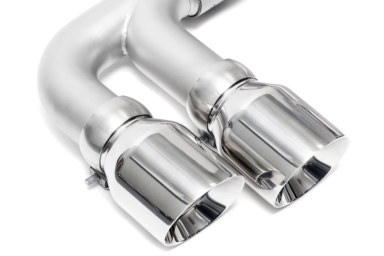 2020-2023 Chevrolet C8 Corvette SOUL Performance Rear Exhaust - 4in Slash Cut Tips - Polished Chrome