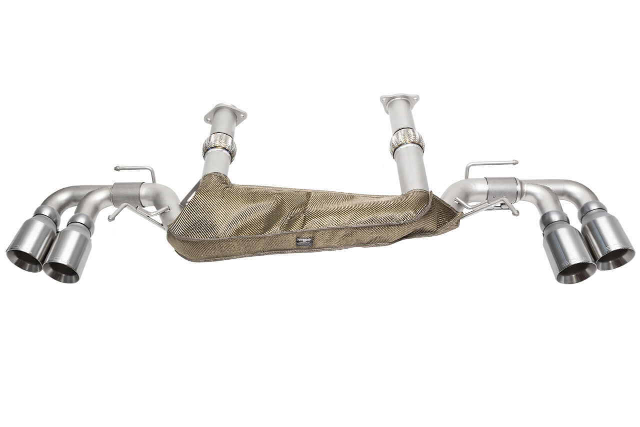 2020-2023 Chevrolet C8 Corvette SOUL Performance Rear Exhaust - 4in Straight Cut Tips - Brushed - CHEV.C8.ES.SWT.BR