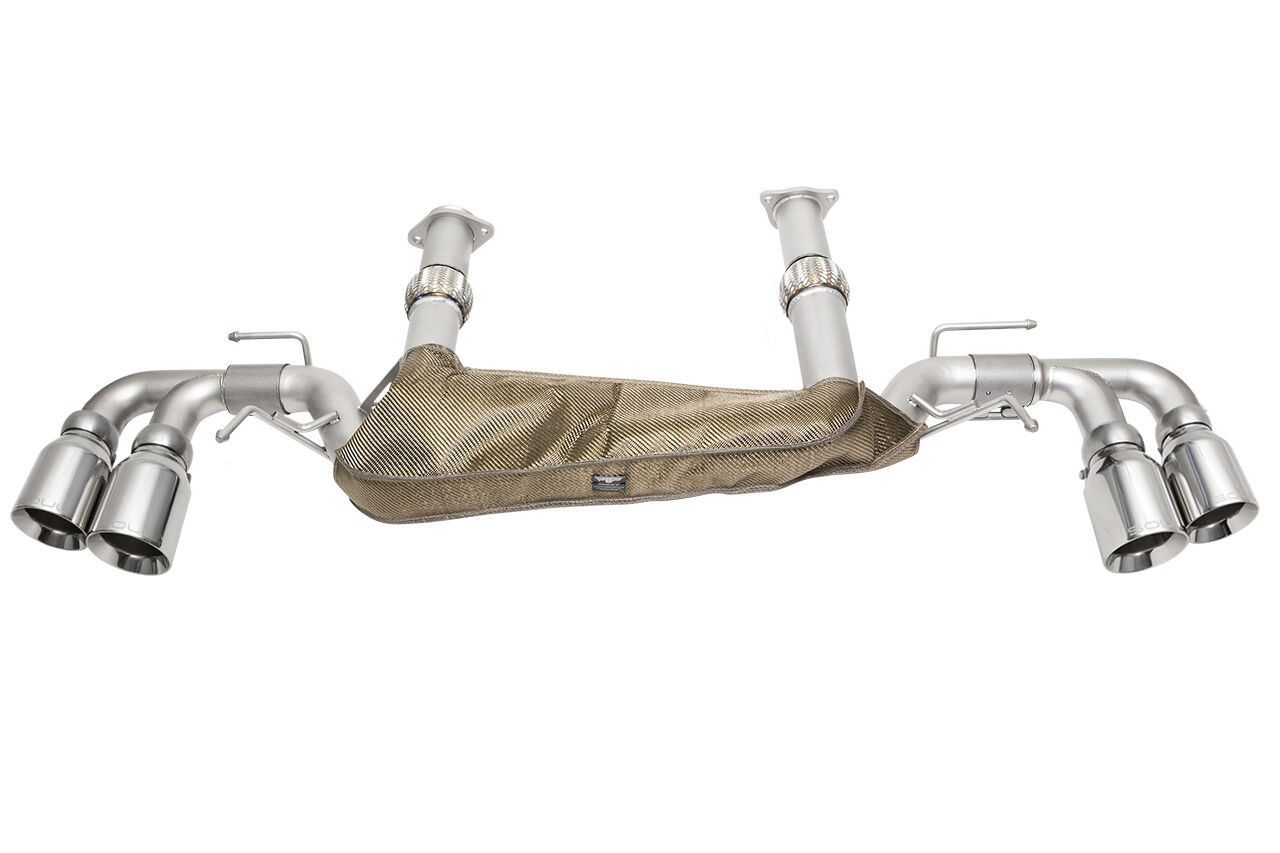 2020-2023 Chevrolet C8 Corvette SOUL Performance Rear Exhaust - 4in Straight Cut Tips - Polished Chrome - CHEV.C8.ES.SWT.POL