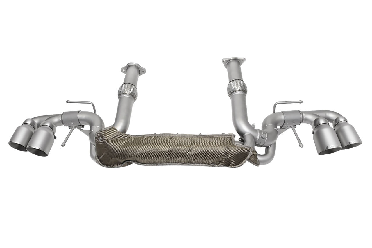 2020-2023 Chevrolet C8 Corvette SOUL Valved Exhaust - 4in Slash Cut Tips - Signature Satin - CHEV.C8.VES.SLT