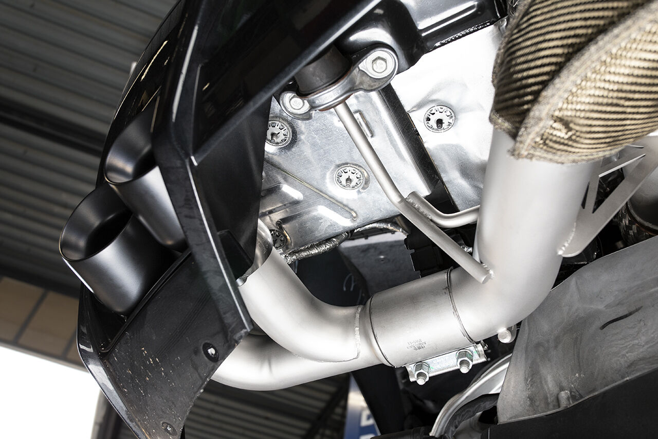 2020-2023 Chevrolet C8 Corvette SOUL Valved Exhaust - 4in Slash Cut Tips - Ceramic Matte Black