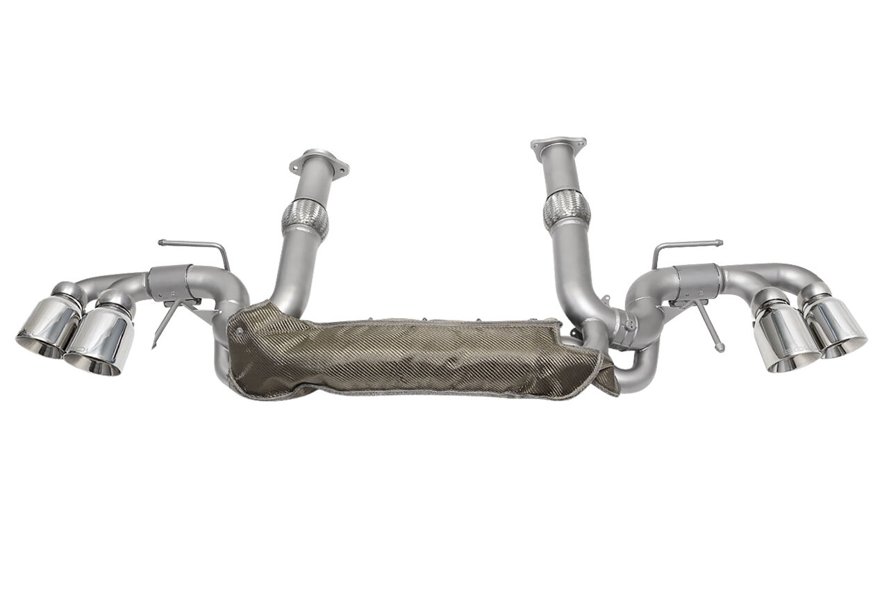 2020-2023 Chevrolet C8 Corvette SOUL Valved Exhaust - 4in Slash Cut Tips - Polished Chrome - CHEV.C8.VES.SLT.POL