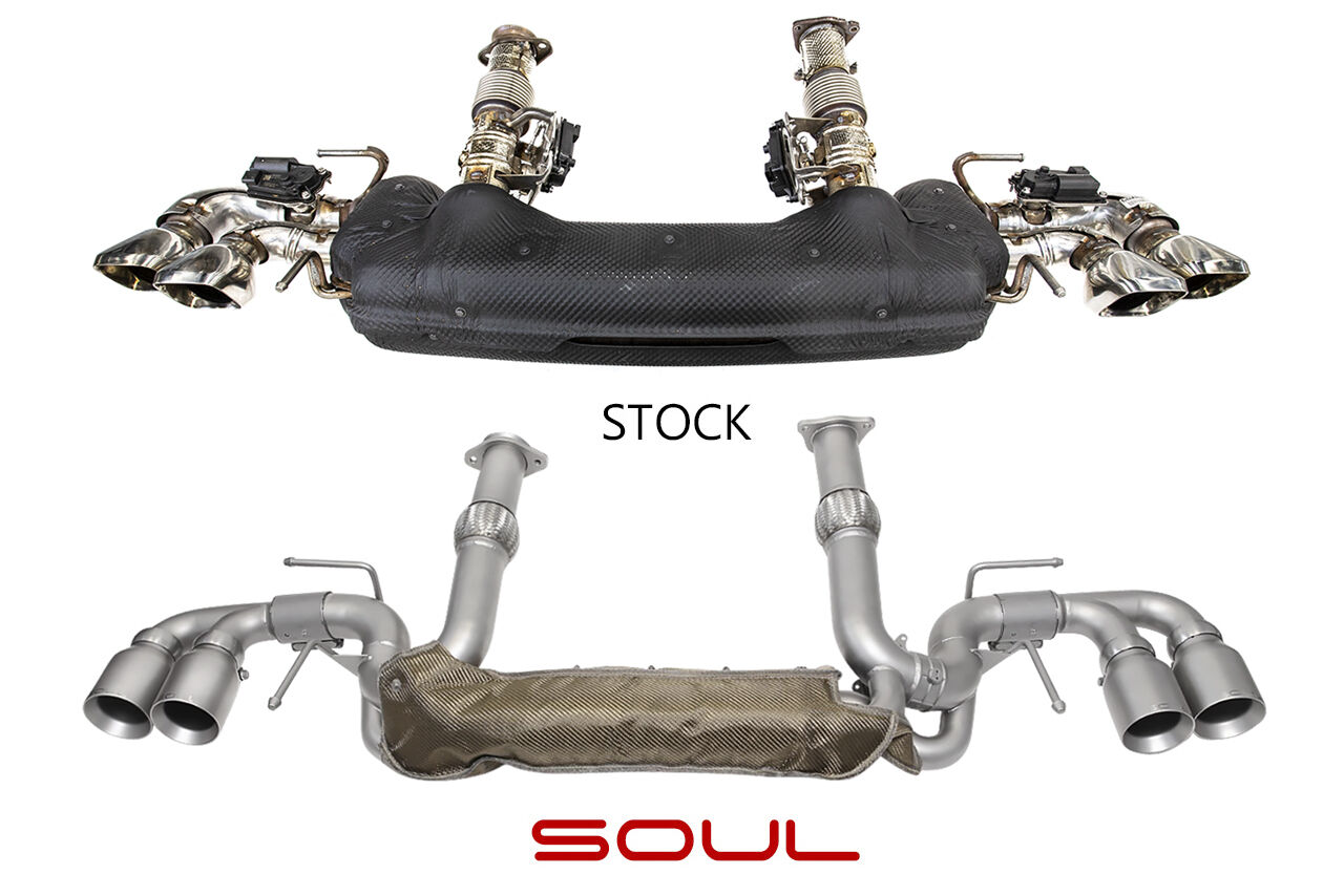 2020-2023 Chevrolet C8 Corvette SOUL Valved Exhaust - 4in Straight Cut Tips - Brushed