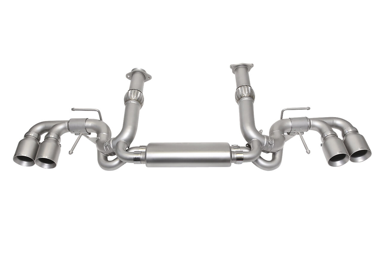2020-2023 Chevrolet C8 Corvette SOUL Valved Exhaust Package - 4in Slash Cut Tips - Signature Satin