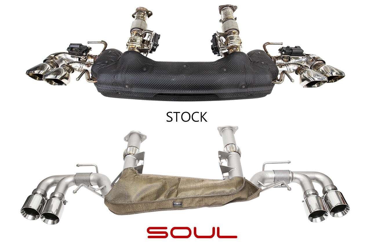 2020-2023 Chevrolet C8 Corvette SOUL Valved Exhaust Package - 4in Slash Cut Tips - Signature Satin