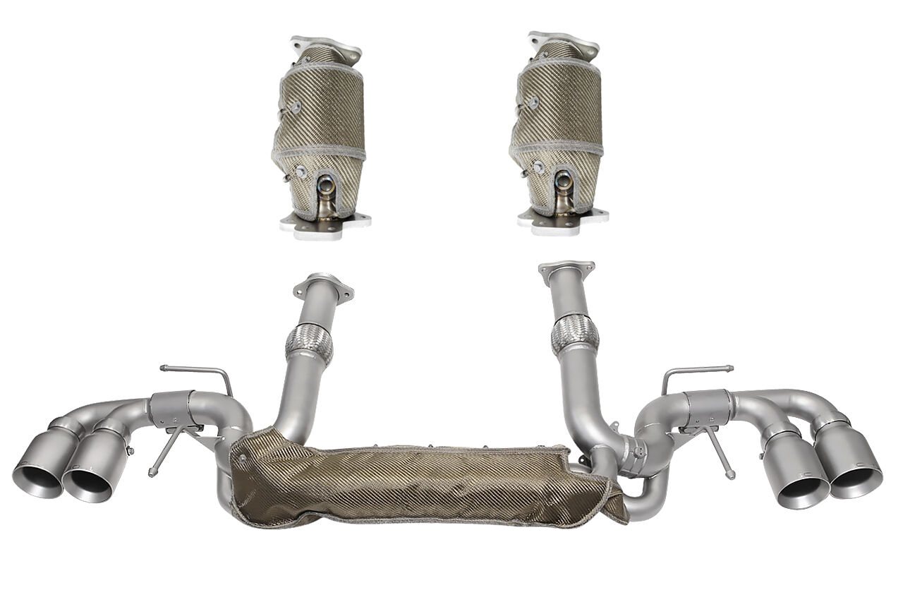 2020-2023 Chevrolet C8 Corvette SOUL Valved Exhaust Package - 4in Slash Cut Tips - Signature Satin - CHEV.C8.VPKG.SLT