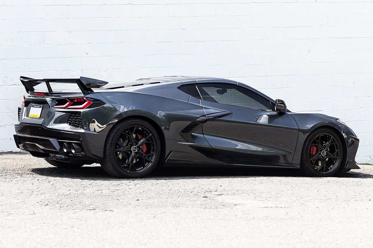 2020-2023 Chevrolet C8 Corvette SOUL Valved Exhaust Package - 4in Slash Cut Tips - Ceramic Matte Black