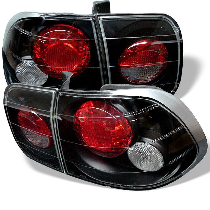 1996-2000 Honda Civic 2DR Coupe Black Euro Style Tail Lights