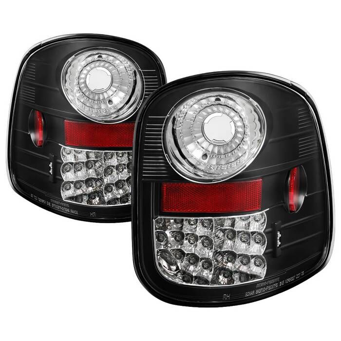 1997-2003 Ford F-150 Flareside Black LED Tail Lights - 111-FF15097FS-LED-BK
