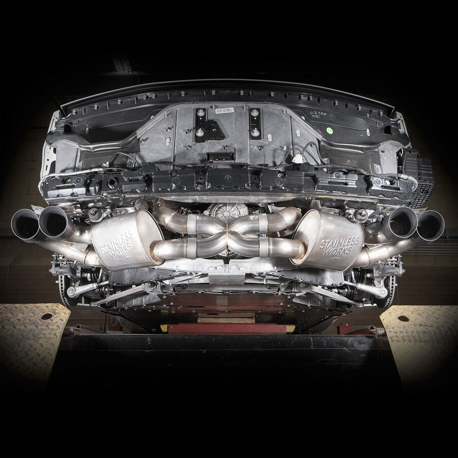 2020-2021 Chevrolet Corvette C8 6.2L Stainless Works Redline Cat-Back Exhaust w/ Polished Tips