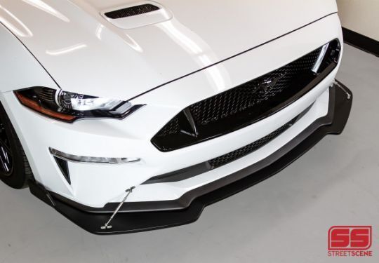 2018-2023 Ford Mustang GT Street Scene Urethane Front Splitter Black - 950-70615B