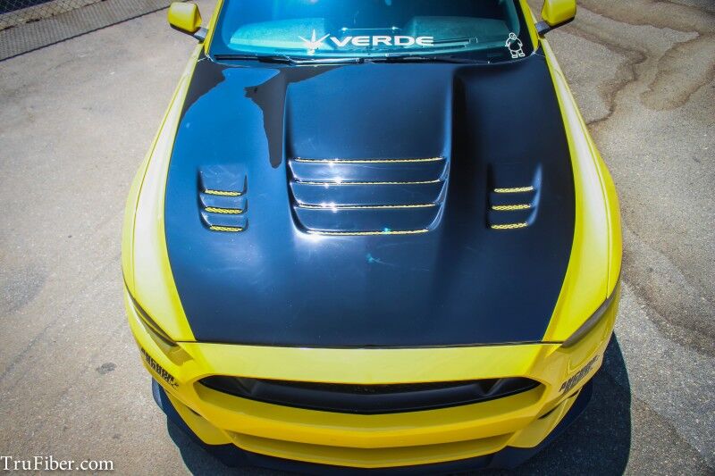 2015-2017 Ford Mustang Ecoboost/V6/GT A81 Fiberglass Heat Extractor Hood