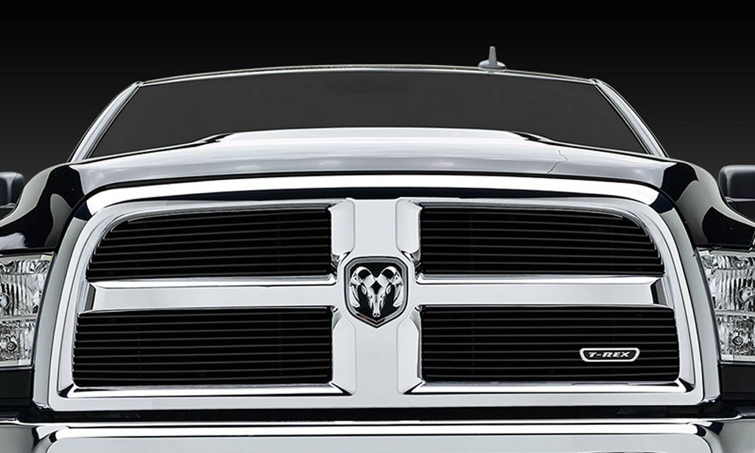 Ram 2500/3500 Grille 13-18 Dodge Ram 2500/3500 Aluminum Black 4 Piece Billet Series T-REX Grilles