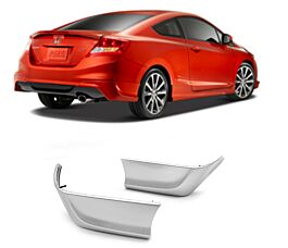 Xcessmotors HF-P Style Rear Bumper Side Aprons For 2012-2013 Honda Civic Coupe (Unpainted PU) - View #2