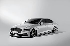 2021-2023 Genesis G80 Prestige/Advanced 2.5T/3.5T RG3 V1 Carbon Fiber Front Lip by ADRO USA - A11A21-1201