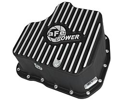 2007-2010 Chevrolet Silverado 3500 HD LMM Duramax Turbo Diesel V8 6.6L Engine Oil Pan Black Machined Fins - 46-70332
