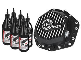 2017-2019 Ford F-350 Super Duty Turbo Diesel V8 6.7L Rear Differential Cover Machined Fins Pro Series w/ Gear Oil - 46-70352-WL