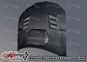 2006-2007 Subaru Impreza WRX R1 Carbon Fiber Hood