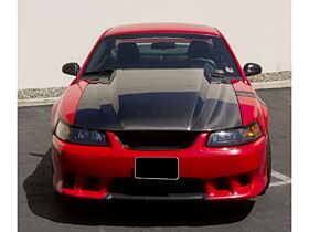 1999-2004 Ford Mustang 3" Cowl Functional Heat Extractor Carbon Fiber Hood - TC1