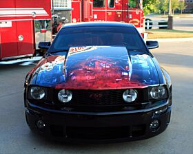 2005-2009 Ford Mustang 3" Cowl Induction Fiberglass Heat Extractor Hood - TF1002