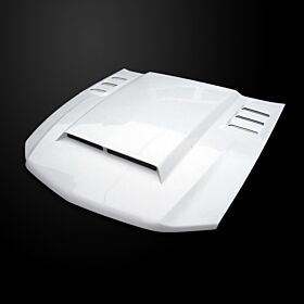 2010-2012 Ford Mustang ROU Dual-Functional Ram Air Hood Fiberglass - FM10AHROUFH